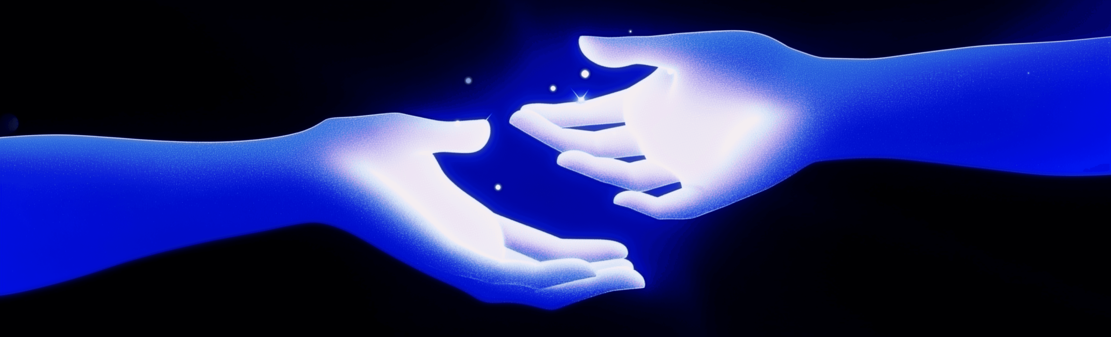 Hands reaching toward each other